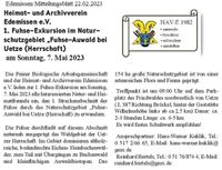 Edemissen Mitteilungsblatt 22.04.2023 Edemissen Heimatverein Fuhse-Niederung bei Uetze