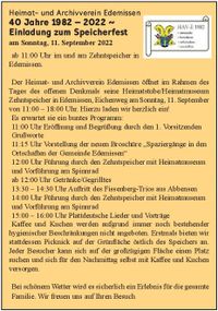 Mitteilungsblatt Edemissen 27.08.2022 Heimatverein Speicherfest
