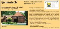 Mitteilungsblatt Edemissen 30.07.2022 Heimatverein - Einladung Dorfrundgang Rietze am 7. August 14.00 Uhr