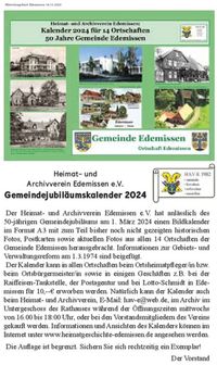 Mitteilungsblatt Edemissen 18.11.2023 Heimatverein Edemissen - Jahrekalender 2024